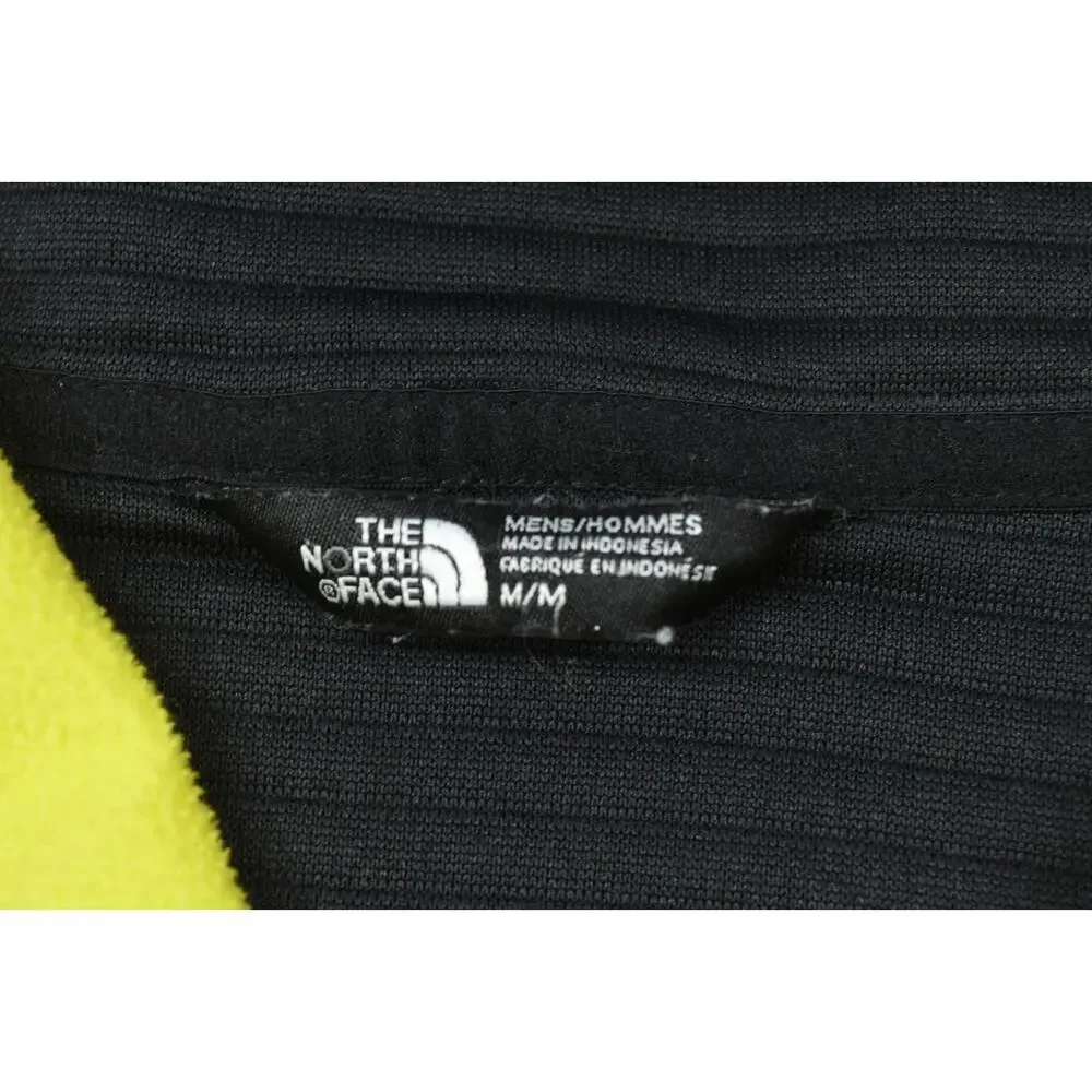The North Face Fleece Jacket Mens Medium Black Green Long Sleeve Full-Zip Hood